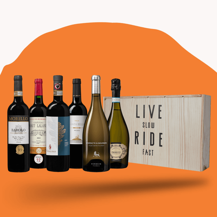 Fles Live Slow Ride Fast Wijnkist