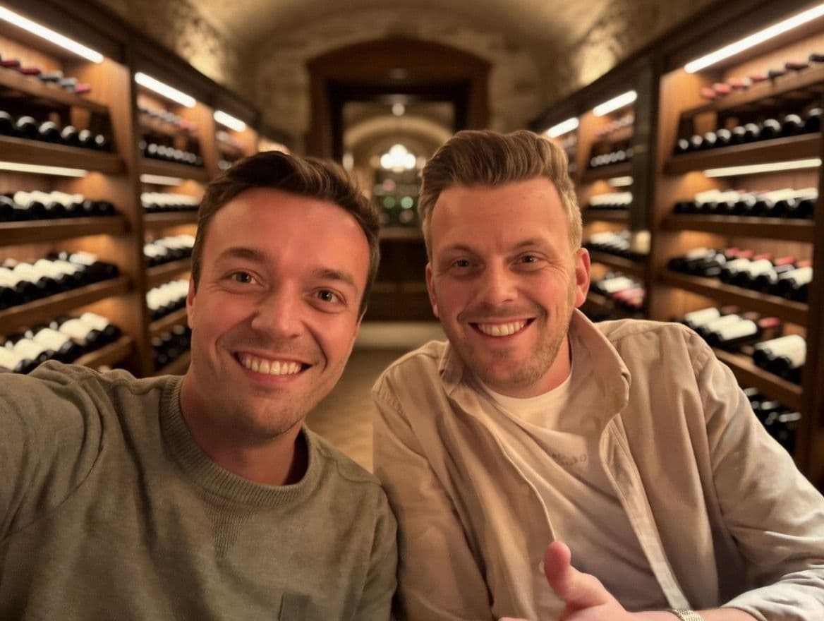 Kevin van Oosteren en Frank Verbrugge, oprichters van Wijntripje.nl
